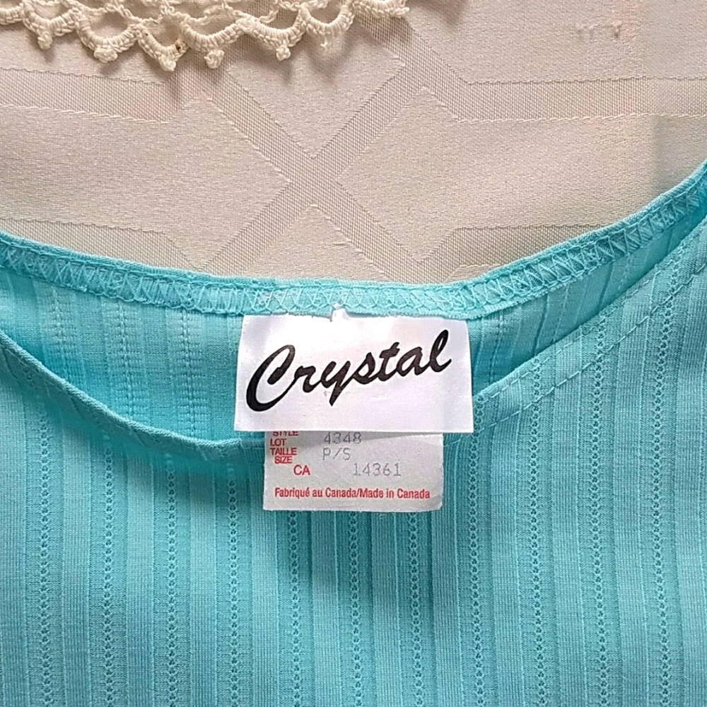 90's Light Blue Ribbed Tee Top - Picture 5 of 8